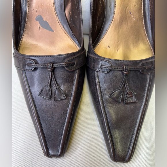 Bandolino Brown Leather Women's Shoes with Kitten Heel Pump Size 9.5 - Picture 2 of 16